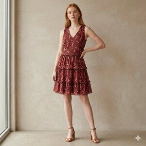 Tommy Hilfiger Navy Floral Fit & Flare Dress | Sleeveless V-Neck | Size 2